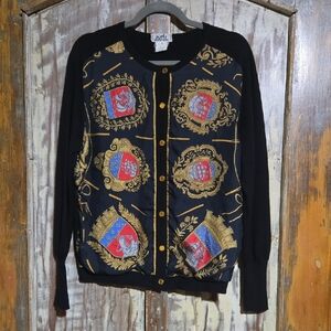 Hermes Black and Gold Cardigan